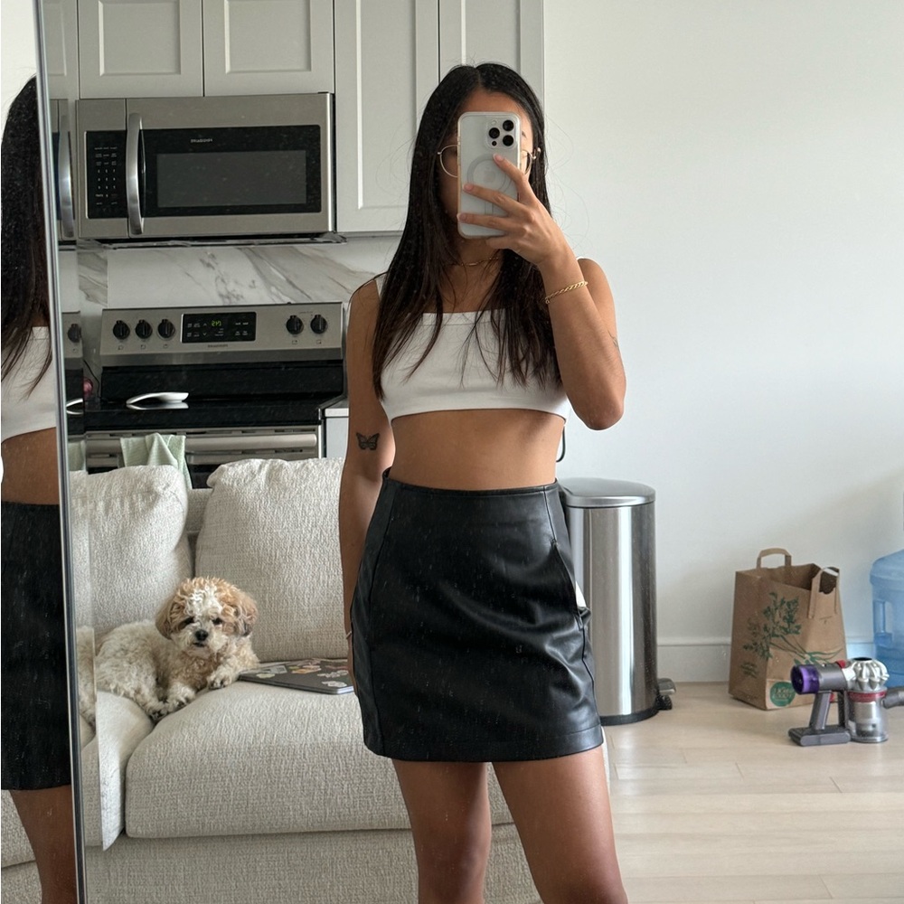 Lulus high waisted leather skirt